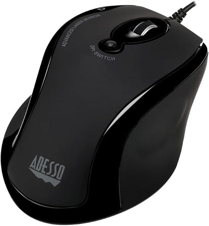 Adesso iMouse G2 - USB Ergonomic Optical Mouse Adjustable DPI Internet Navigational B, Black