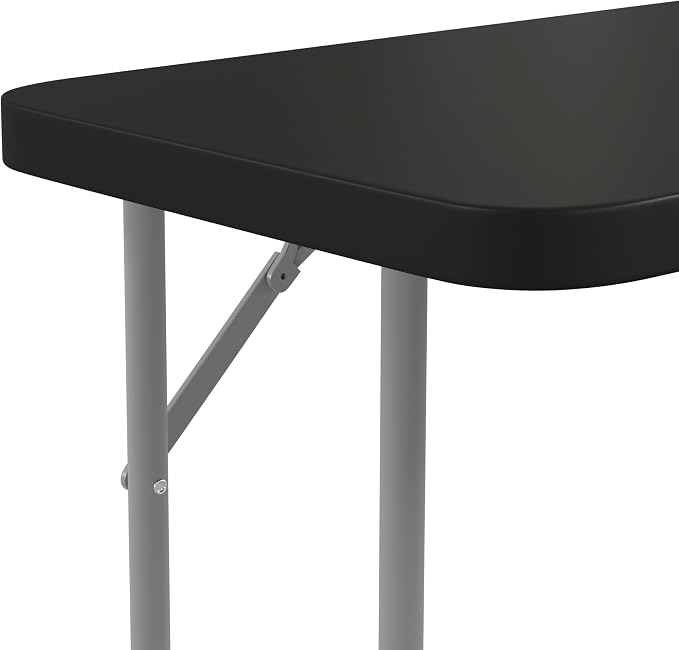 Flash Furniture Kathryn 6' Rectangular Plastic Folding Table, Long Plastic Foldable Table for Indoor/Outdoor Events, Black
