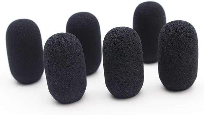 6 Pack Microphone Windscreens, Dense Mic Foam Covers Windshields for Lightspeed Astro A50s David Clark Aviation Headsets