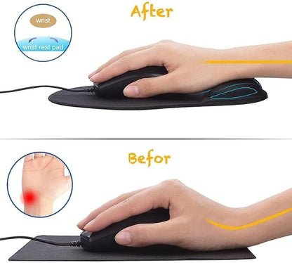 Office Mousepad with Gel Wrist Support - Ergonomic Gaming Desktop Mouse Pad Wrist Rest - Design Gamepad Mat Rubber Base for Laptop Computer -Silicone Non-Slip Special-Textured Surface (05LakeGreen)