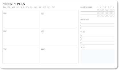 Minimalist Weekly Planner Cards – Double-Sided Weekly Planning Cards, 250 GSM Cardstock (2-Pack, 60 Cards Total)
