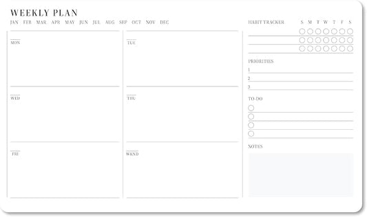 Minimalist Weekly Planner Cards – Double-Sided Weekly Planning Cards, 250 GSM Cardstock (2-Pack, 60 Cards Total)