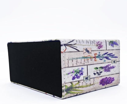 Pen Holder, Rectangle Vintage Pencil Holder with 2 Compartments, PU Leather Art Remote Control Holder Organizer Storage for Desk Accessory (Lavender)