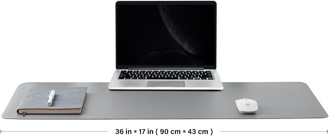 Cork Desk Mat - Dual-Sided Desk Pad for Office and Home - Desk Organization and Accessories - Ideal for Large Mouse Pad and Desk Mats on Top of Desks(Gray,36"x 17")