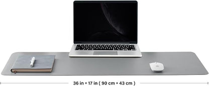 HOMIEAZICOZI Leather Desk Mat - Non-Slip PU Pad for Office and Home Organization Accessories Ideal Large Mouse Mats on Top of Desks (Dark Gray,36''x 17'') (DPD-DGr-L)