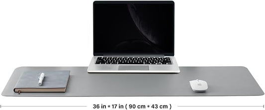 HOMIEAZICOZI Leather Desk Mat - Non-Slip PU Pad for Office and Home Organization Accessories Ideal Large Mouse Mats on Top of Desks (Dark Gray,36''x 17'') (DPD-DGr-L)