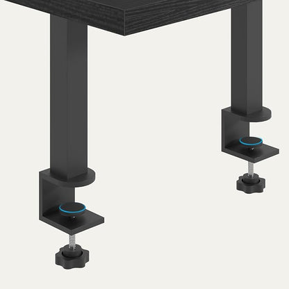 MAHANCRIS Clamp On Desk Organizer, 2-Tier Desktop Bookshelf, Adjustable Desk Storage Shelf, Metal Frame, for Office, Study and Game Room, Black DSBK3501 (Pack of 2)