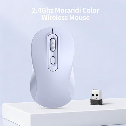 Wireless Mouse, 2026 New Model, Silent Click Ergonomic Design, Portable, 4 Buttons, Adjustable DPI (800/1200/1600), for Laptop/PC/Office (Violet)