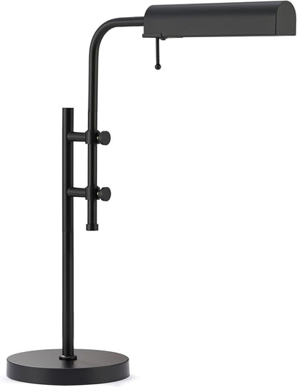 VONLUCE Rustic Desk Lamp, Adjustable Industrial Style Metal Table Lamp, 3 Color Temperatures LED Reading Lamp for Living Room Bedroom Office, Black