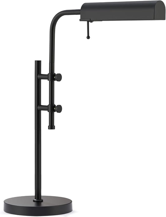 VONLUCE Rustic Desk Lamp, Adjustable Industrial Style Metal Table Lamp, 3 Color Temperatures LED Reading Lamp for Living Room Bedroom Office, Black