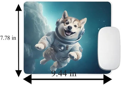 Mouse Pad Astronaut Dog in Space Mouse Pad Puppy floating in Space for Home Office Work Desk Computer Desktop Laptop for Dog Lovers (Siberian Husky)