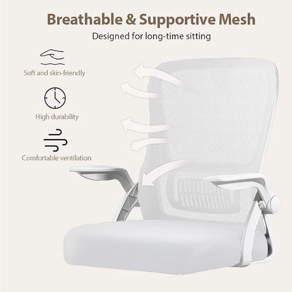 Office Chair, Ergonomic Desk Chair Breathable Mesh Chair Swivel Chair with Flip-Up Arms and Lumbar Support Computer Chair for Home Office