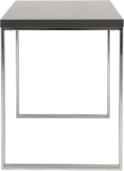 Euro Style Dillon 47" Home Office Writing Gaming Desk | Modern Industrial Minimalism | Lacquer Finished Wood | Professional-Grade Construction for Daily Use | Anthracite, Matte Black Legs