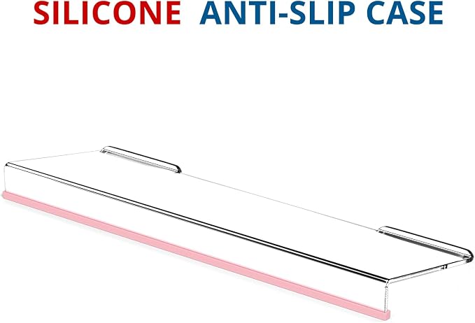 KOTEMON Acrylic Tilted Computer Keyboard Stand for Ergonomic Typing, Keyboard Tray Holder with Silicone Non-Slip Case, Clear