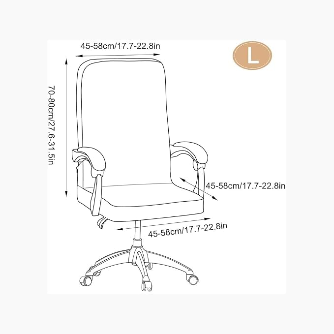 Christmas Office Chair Cover Green,Printed Elk,pinecone,Xmas tree,Snowflake,Jingle bell Stretch Computer Chair Cover Universal Removable Washable Anti-Dust Chair Slipcover with Zipper (L,Christmas-10)
