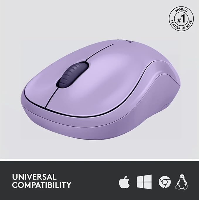 Logitech Silent Wireless Mouse, Purple (Renewed)