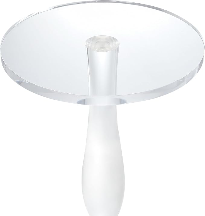 Artmaze Clear Acrylic Small End Table,Side Table for Office,Nightstand for Living Room and Bedroom, 15x15 inch，25.2 inch High