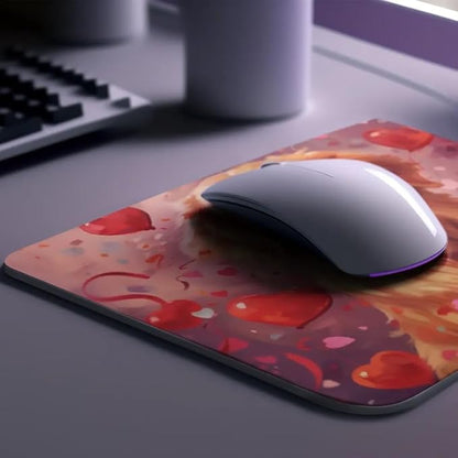 Golden Retriever Mouse Pad Dog with Red Hearts Pattern Non-Slip Rubber Mouse Pad Puppy in Love Mouse Pad for Home Office Work Desk Computer Desktop Laptop for Dog Lovers