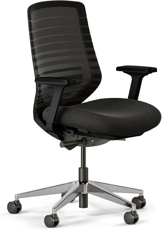 Branch Ergonomic Chair - A Versatile Desk Chair with Adjustable Lumbar Support, Breathable Mesh Backrest, and Smooth Wheels - Experience Optimal Comfort and Support - All Black