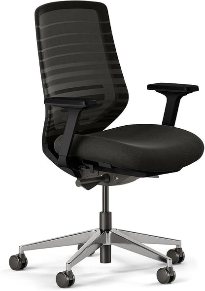 Branch Ergonomic Chair - A Versatile Desk Chair with Adjustable Lumbar Support, Breathable Mesh Backrest, and Smooth Wheels - Experience Optimal Comfort and Support - All Black