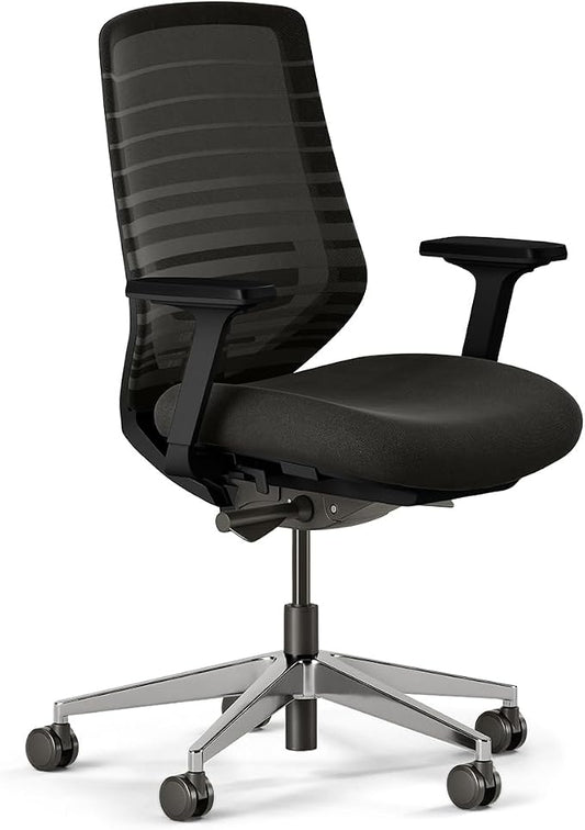 Branch Ergonomic Chair - A Versatile Desk Chair with Adjustable Lumbar Support, Breathable Mesh Backrest, and Smooth Wheels - Experience Optimal Comfort and Support - All Black
