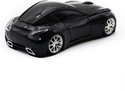 Ai5G Race Car Mouse Wireless Sports Car Shaped Mouse 2.4GHz LED Light Shining Surface Decoration Desktop Laptop Computer Mice Optical (Black)