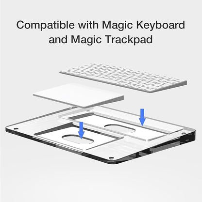 Transparent Stand and Touchpad Tray Pad Compatible with Apple Magic Keyboard 2/3/Trackpad, Comfortable to Relieve Wrist Pain Hand Rest（Don't Included Apple Keyboard & Trackpad (Acrylic)