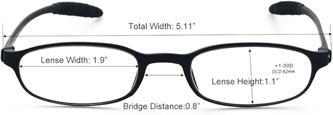 Lightweight Reading Glasses,Flexible(Memory Plastic) Readers, Men and Women