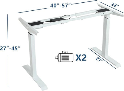 63 Inch Dual Motor Electric Standing Desk, Height Adjustable Sit Stand Desk with Memory Control and Spacious Desktop for Home Office