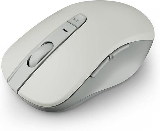 WL300 Bluetooth Mouse Silent Wireless Mice, Quiet Click, Cordless Computer Mouse with 6 Buttons, Sculpted Grip, Adjustable DPI for Laptop, PC, Mac, 18-Month Battery Life for Work Travel（Silver-Gray)