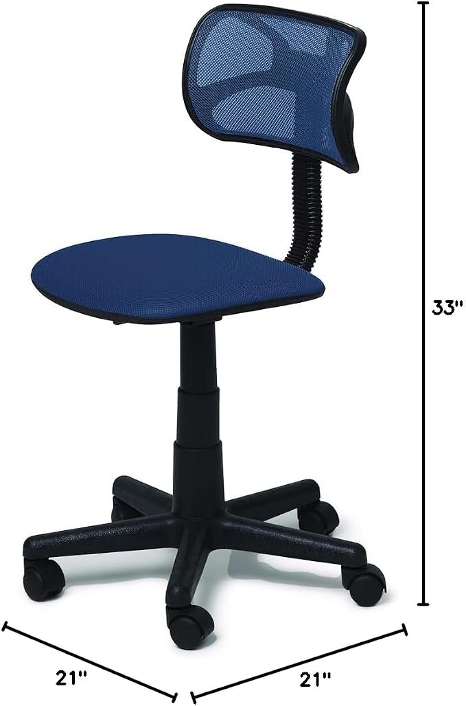 Urban Lifestyle Swivel Mesh Desk Chair, Navy 21D x 21W x 33H in