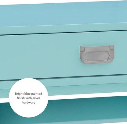 Linon Home Décor Jaycee Blue Writing Desk, 20"D x 44"W x 30"H, Blue