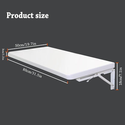 Laundry Room Wall Mounted Folding Table, Kitchen Restaurant Home Bar Work Table, All Aluminum Countertop, Waterproof Easy to Install and Clean (80X50cm/31.5""×19.7"")…, LZDZ004