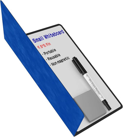 Mehaving Portable Small White Board Dry Erase Board, Reusable 9.5 * 6.6in Notebook Memo, Office Home Supplies Desk Accessories MH760 (Navy Blue)