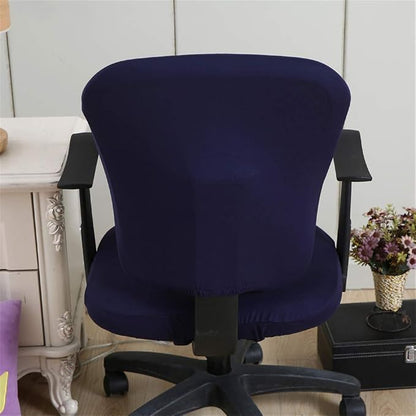 Jinzio Computer Office Chair Cover - Split Protective & Stretchable Cloth Polyester Universal Desk Task Chair Chair Covers Stretch Rotating Chair Slipcover, Navy