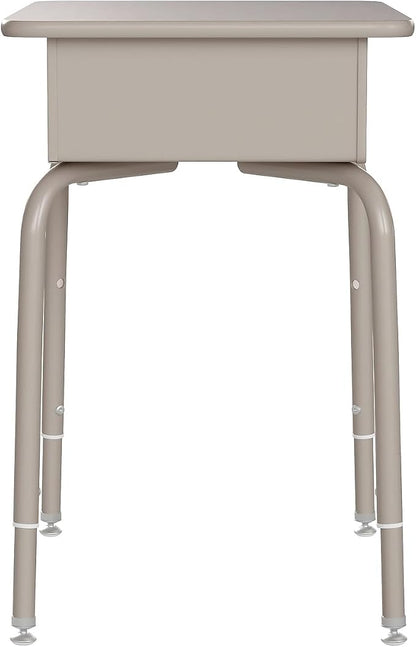 Flash Furniture Billie Student Desk - Gray Granite Open Front School Desk - Silver Metal Frame - 24"W x 18"D Adjustable Height, Durable for School or Remote Learning