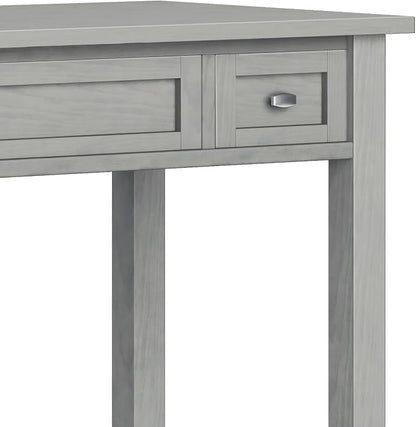 SIMPLIHOME Warm Shaker Desk - 48 Inch Wide Solid Wood Writing Desk in Fog Grey, Transitional Home Office Computer Table for Workspace or Study with Flip-Down Keyboard Tray and 2 Drawers