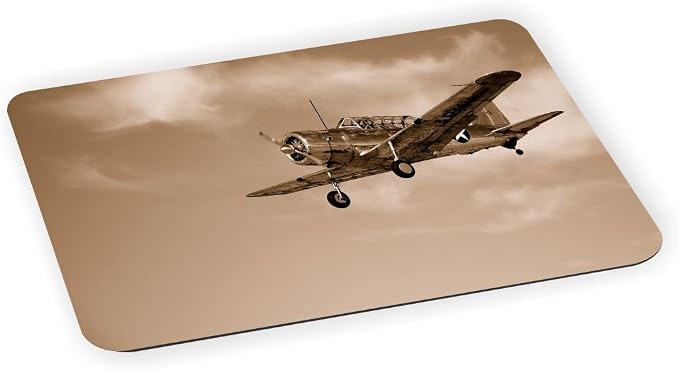 Vintage Fighter Plane - Ultra Thin Non-Slip Mouse Pad Mousepad for use with Laptops, Macbooks, Travel