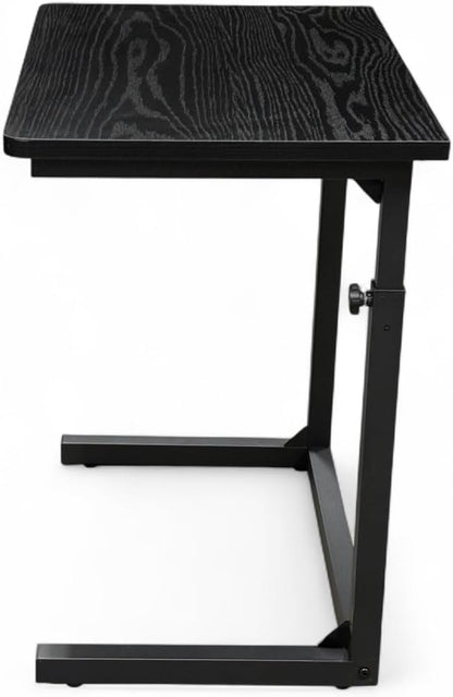 Height Adjustable C-Shaped Sofa Side Table, Laptop Table for Couch & Bed, Black