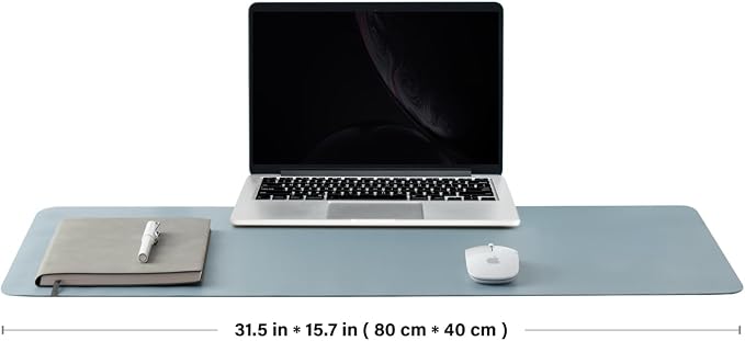 Cork Desk Mat - Dual-Sided Desk Pad for Office and Home - Desk Organization and Accessories - Ideal for Large Mouse Pad and Desk Mats on Top of Desks(Light Blue,80cmx 40cm)