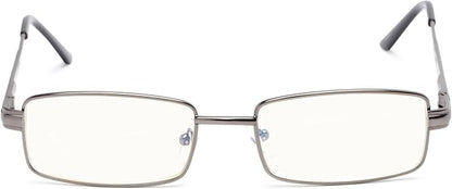 Readers Readers.com Reading Glasses: The Dash Blue Light, Metal rectangle Style for Men and Women