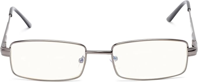 Readers Readers.com Reading Glasses: The Dash Blue Light, Metal rectangle Style for Men and Women