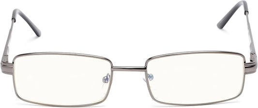 Readers Readers.com Reading Glasses: The Dash Blue Light, Metal rectangle Style for Men and Women