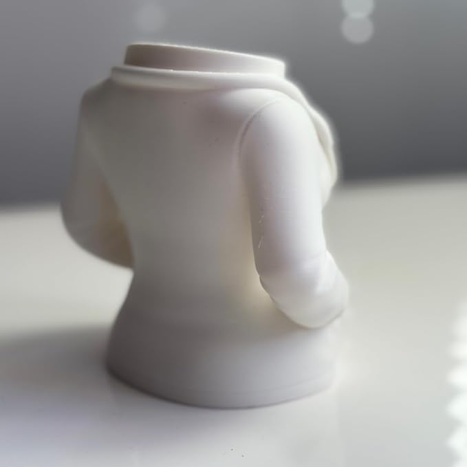3D Printed Doctor Coat Pen Holder - Realistic Medical Desk Organizer with Stethoscope, White Doctor Sculpture Pen Cup for Office, Nurse, Medical Student Gift 4.1" x 2.5" x 3.9" (Female Doctor Style)