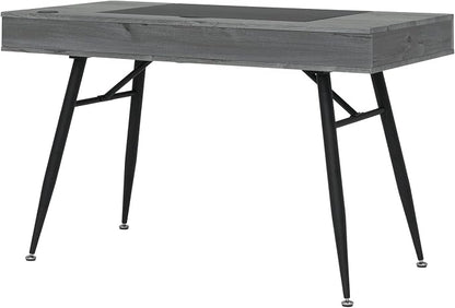 Calico Designs Nook Modern Office Laptop Writing Desk- 47.25″ Wide Home Workstation Space-Saving with Storage Compartments, Greywash