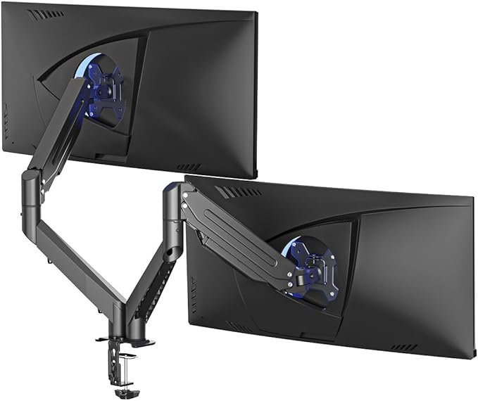 Suptek Dual Monitor Mount Stand-Height Adjustable Gas Spring Monitor Arm Desk Mount for 2 Computer Screens 17 to 35 inches - Each Arm Holds up to 24.25lbs,Black(MD8SP)