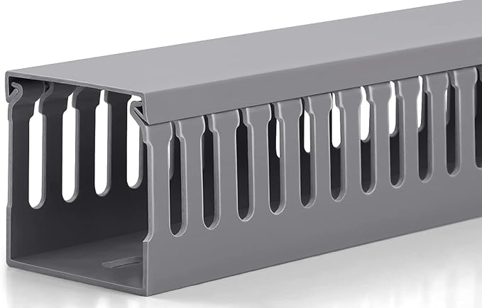 ZhiYo 3x3in Cable Raceway, Large Wire Tray, Cord Hider for Network Cable Management, Wire Covers for Cords Computer Under Desk, Cord Cover Wall Cable Hider Cable Cover, Gray, 6ft (2X L3ft)
