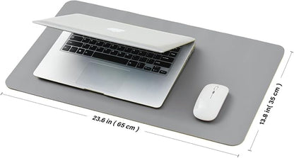 Cork Desk Mat - Small Dual-Sided Desk Pad for Office and Home - Desk Organization and Accessories - Ideal for Large Mouse Pad and Small Desk Mats on Top of Desks(Gray,23.6"x 13.8")