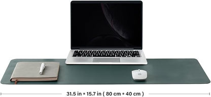 Cork Desk Mat - Dual-Sided Desk Pad for Office and Home - Desk Organization and Accessories - Ideal for Large Mouse Pad and Desk Mats on Top of Desks(Dark Green,80cmx 40cm)