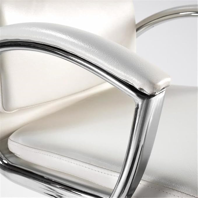 Bush Home Somerset High Back Leather Executive Office Chair in White